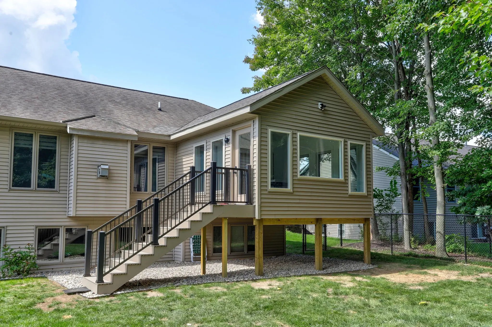 Exterior of four-season addition - backyard view